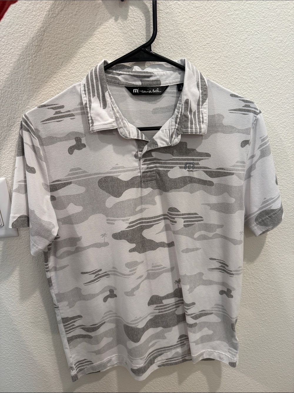 Travis Mathew Kids Gray Camo Polo Shirt